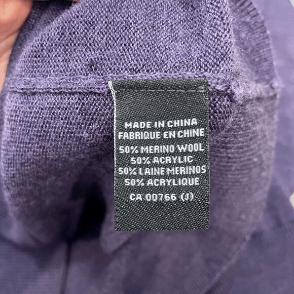 Britches Mens Sweater Tight Knit Pullover V-Neck Purple Size Extra Large - Picture 6 of 9